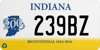 IN license plate 239BZ