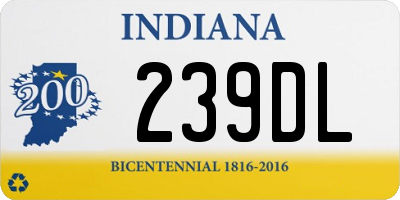 IN license plate 239DL