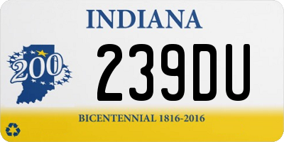 IN license plate 239DU