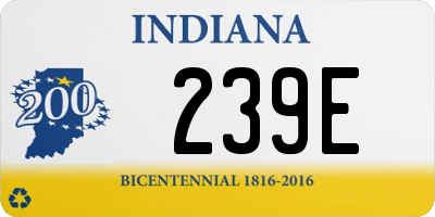 IN license plate 239E