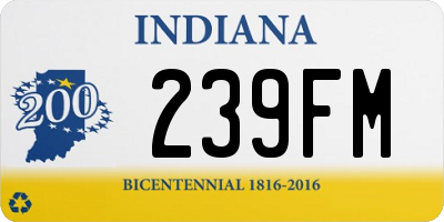 IN license plate 239FM