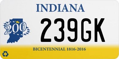 IN license plate 239GK