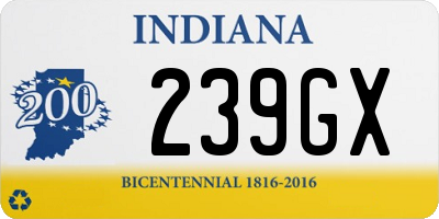 IN license plate 239GX