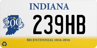 IN license plate 239HB