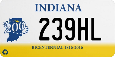 IN license plate 239HL