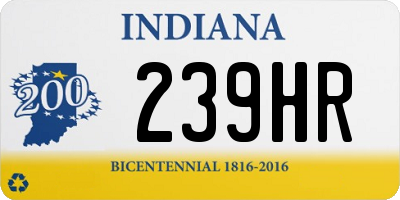 IN license plate 239HR