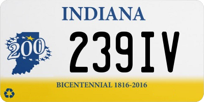 IN license plate 239IV