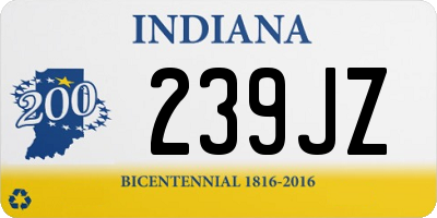 IN license plate 239JZ