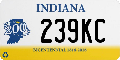 IN license plate 239KC