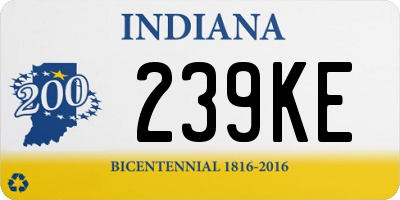 IN license plate 239KE