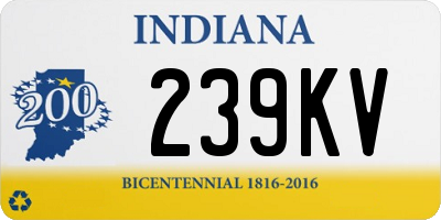 IN license plate 239KV