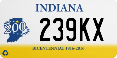 IN license plate 239KX