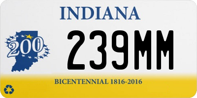 IN license plate 239MM