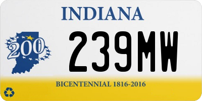 IN license plate 239MW