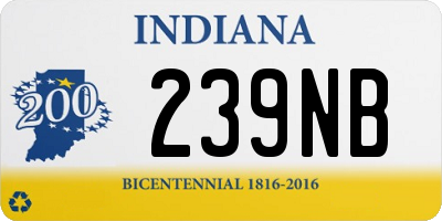 IN license plate 239NB