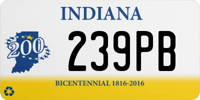 IN license plate 239PB