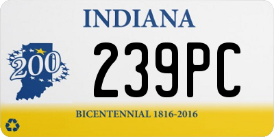 IN license plate 239PC