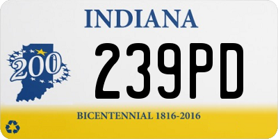 IN license plate 239PD