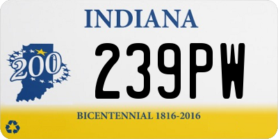 IN license plate 239PW