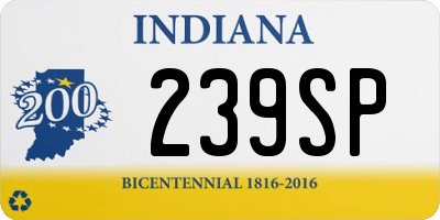 IN license plate 239SP