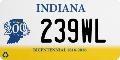 IN license plate 239WL