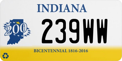 IN license plate 239WW