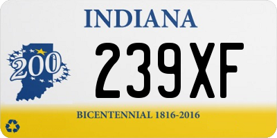 IN license plate 239XF