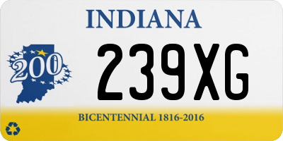 IN license plate 239XG