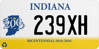 IN license plate 239XH