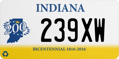 IN license plate 239XW