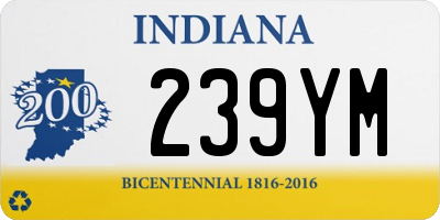 IN license plate 239YM