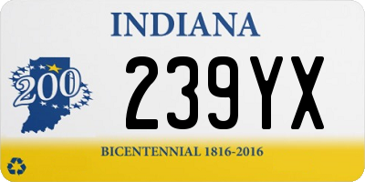 IN license plate 239YX