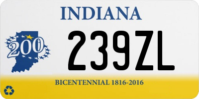 IN license plate 239ZL