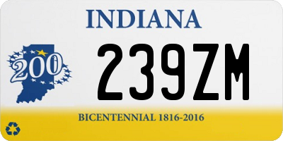 IN license plate 239ZM