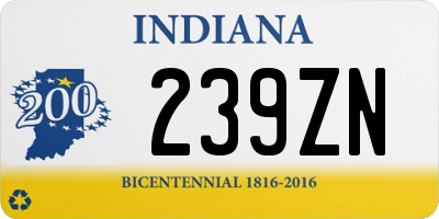 IN license plate 239ZN