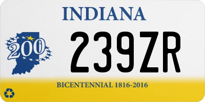 IN license plate 239ZR