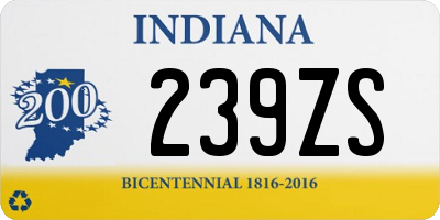 IN license plate 239ZS