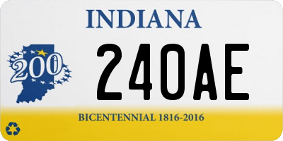 IN license plate 240AE