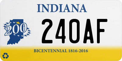 IN license plate 240AF