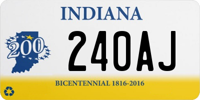 IN license plate 240AJ