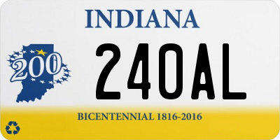 IN license plate 240AL