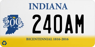 IN license plate 240AM