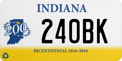 IN license plate 240BK