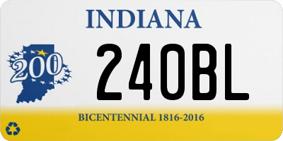 IN license plate 240BL