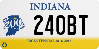 IN license plate 240BT