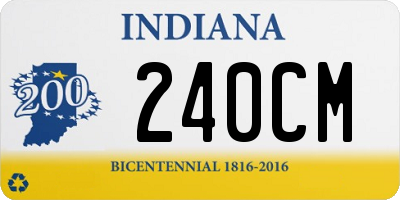 IN license plate 240CM