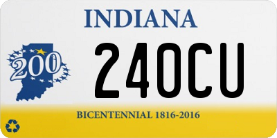 IN license plate 240CU