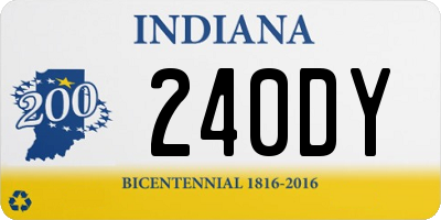 IN license plate 240DY