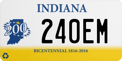 IN license plate 240EM