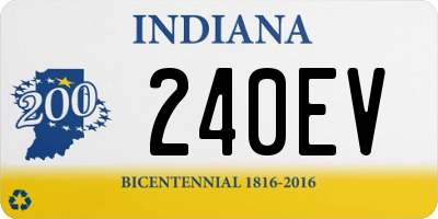 IN license plate 240EV